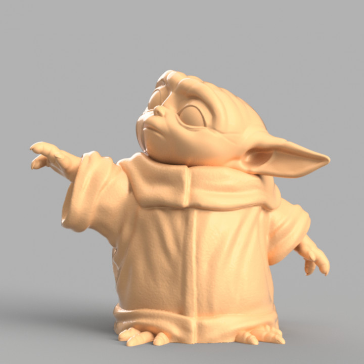 The Mandalorian Child Baby Yoda 3D Printed Paintable Figure 
