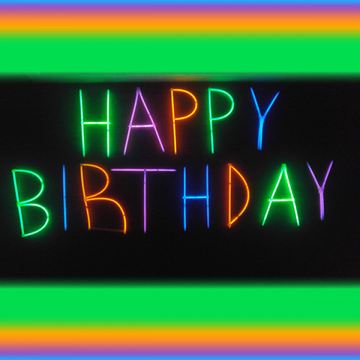 3D Printable Glowing Happy Birthday Letters by Arturas Gulevskis