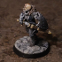 Human male fighter with attack hamster! 32mm scale miniature print image