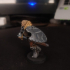 Human male fighter with attack hamster! 32mm scale miniature print image