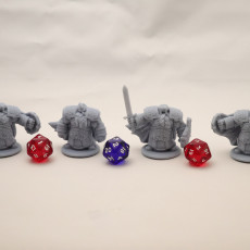 Picture of print of 8 x Dwarven Infantry Miniatures - pre-supported