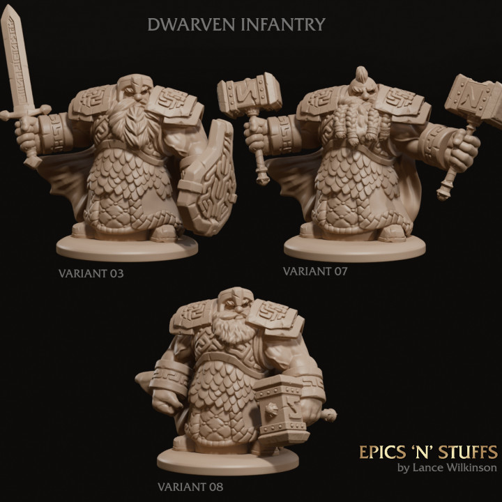 $4.993 x Dwarven Infantry Miniatures Pack 02