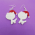 Christmas earrings_Xmas snow cat with Santa hat image