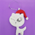 Christmas tree ornament_snow cat with Santa hat image