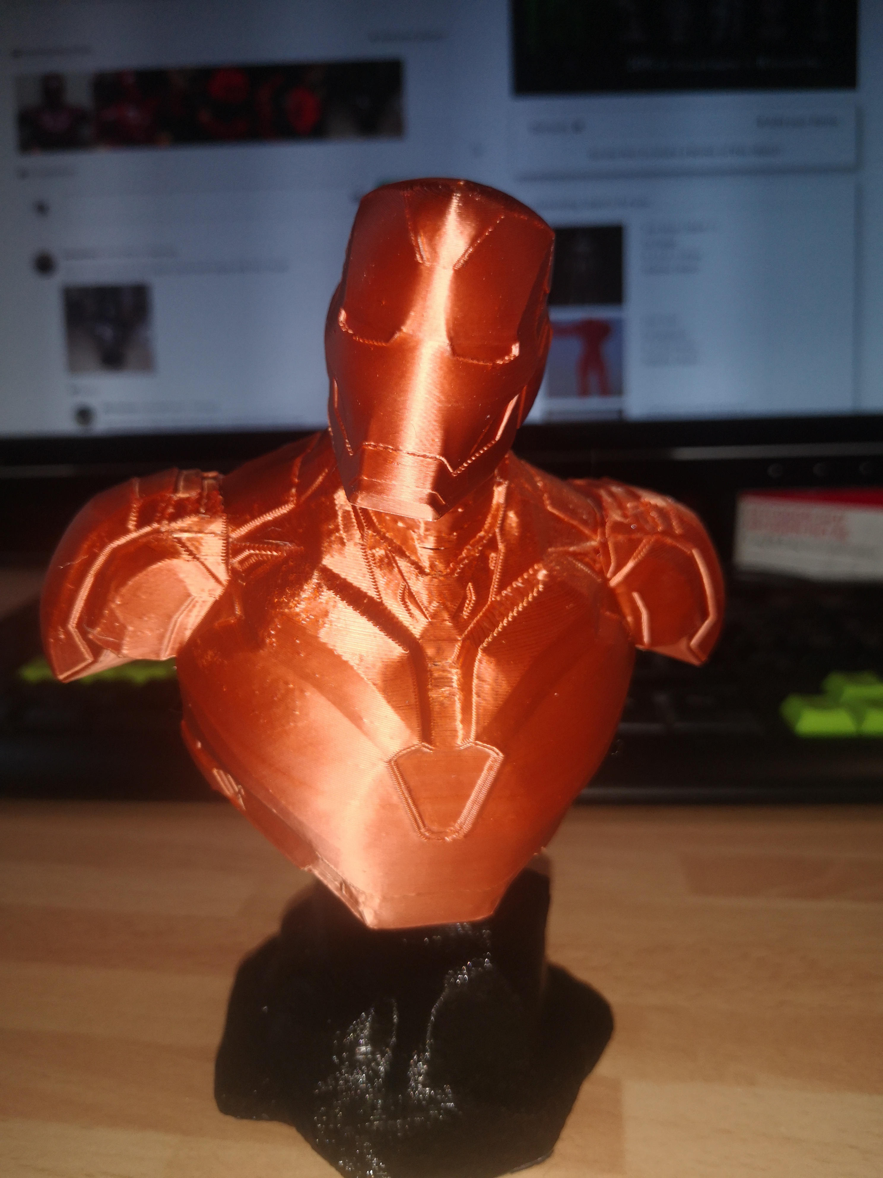 3D Printed Golden Finish Iron Man Bust 