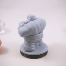Picture of print of Dwarven Brawling Santa Miniature - pre-supported