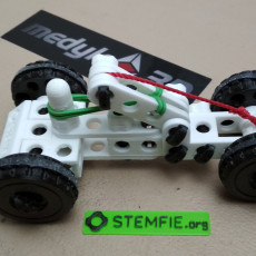 Picture of print of STEMFIE rubber-band-driven car