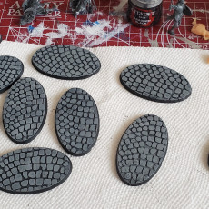 Picture of print of 3D printable coblestone textured oval bases -  roads for wargame This print has been uploaded by Jamie Bieron