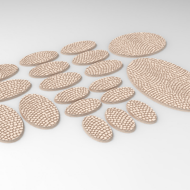 $1.003D printable coblestone textured oval bases -roads for wargame