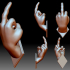 Middle finger fuck you flip off bird hand gesture 3D printable model image