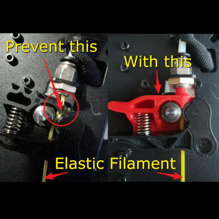 Elastic and Flexible Filament Feeder for Wanhao Duplicator i3 Mini 3D printer