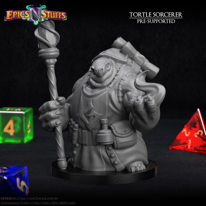 details Stern Dare 3D Printable Tortle Sorcerer Variant Miniature - Pre-Supported by Epics N  Stuffs