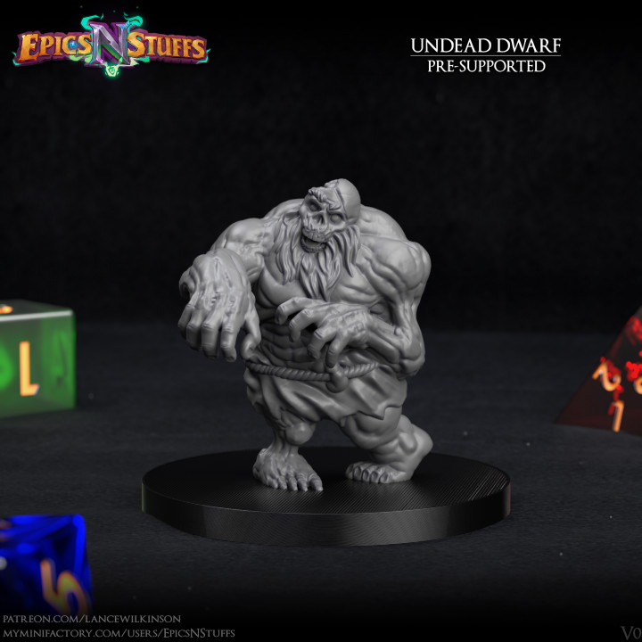 $2.99Undead Dwarf Miniature - pre-supported