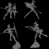 Elven warrior pack with spear and shield miniatures image