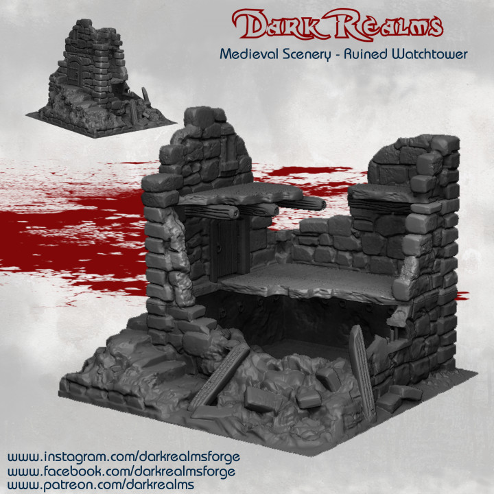 $4.95Dark Realms Medieval Scenery - The Ruined Watchtower