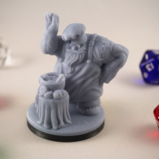 Picture of print of Dwarven Chef Vegan Variant Miniature - pre-supported