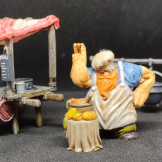 Picture of print of Dwarven Chef Vegan Variant Miniature - pre-supported