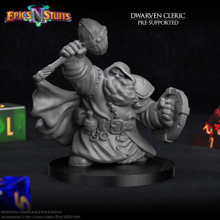 $2.99Dwarf Cleric Miniature - pre-supported