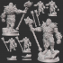 Half-orc Barbarian Type B w/ Modular Hands + 4 Weapons (Presupported) image
