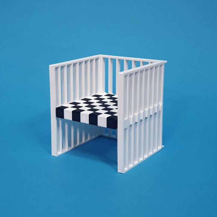 Koloman Moser Armchair - 3D Printed Doll Furniture