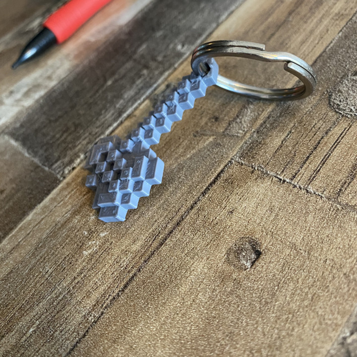 Minecraft axe, connectable with keychain