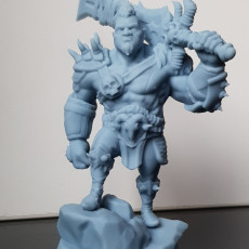 Picture of print of Goliath Barbarian Type B (With Hair) w/ Modular Hands and 4 Weapons (Presupported)
