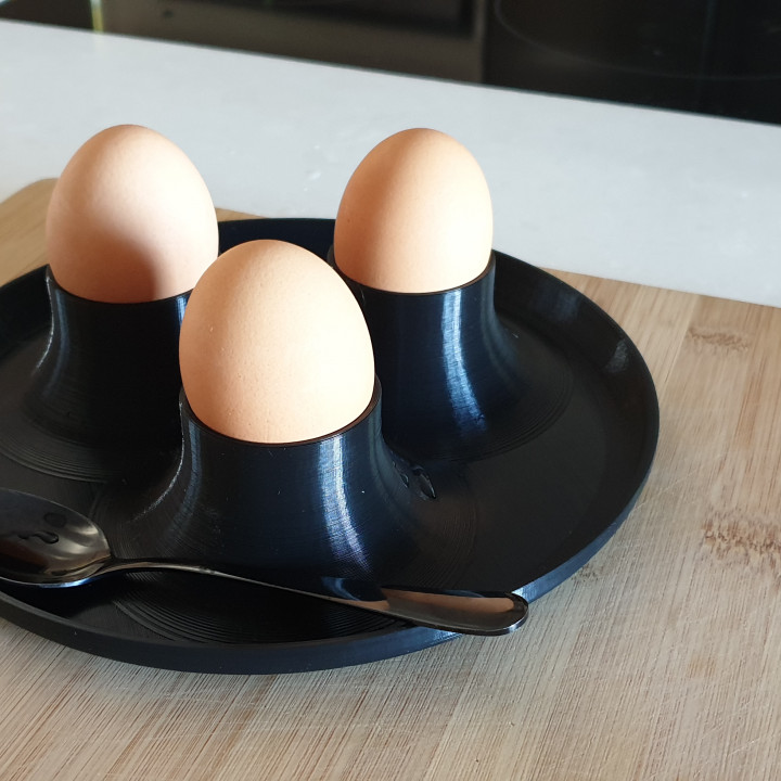 Three Egg Cup - With Incorporated plate