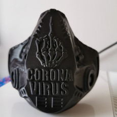 Picture of print of F..k Corona mask and bust