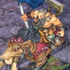 Picture of print of Gino on Wulf-Hog - Dwarven Oathbreakers