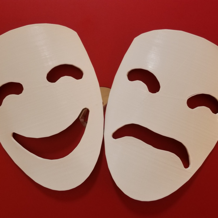 3d Masks Tragedy Comedy Model