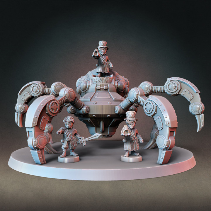 $20.00Giant Steampunk Mech Spider + Gnome Artificers Complete Set (Presupported)