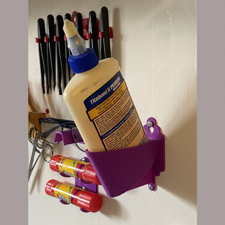 Build a glue bottle holder. Always ready. 
