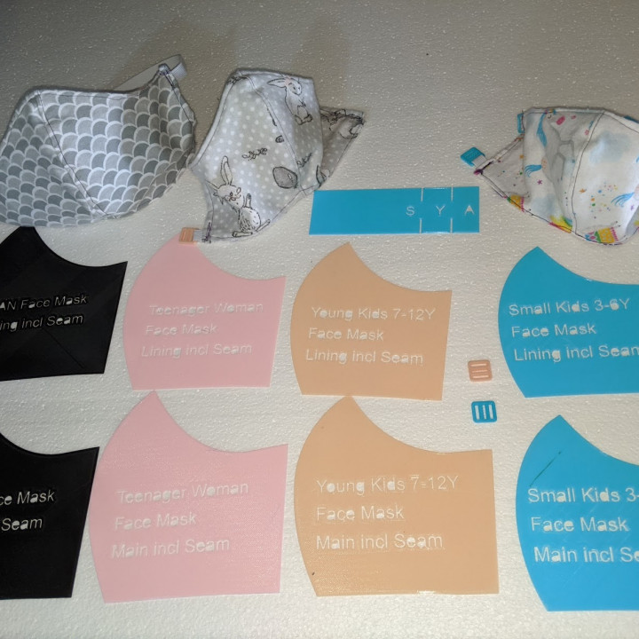 mask template elastic Download Fabric Face Mask Template Pattern Pocket 2mm Elastic