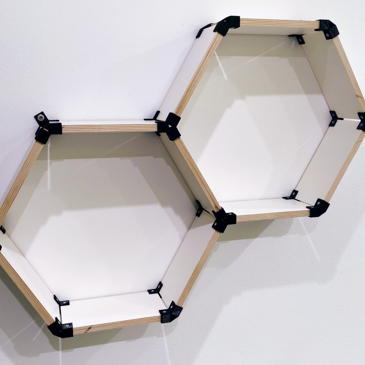 3d Printable Honeycomb Shelf Connectors By Pavol Hamza