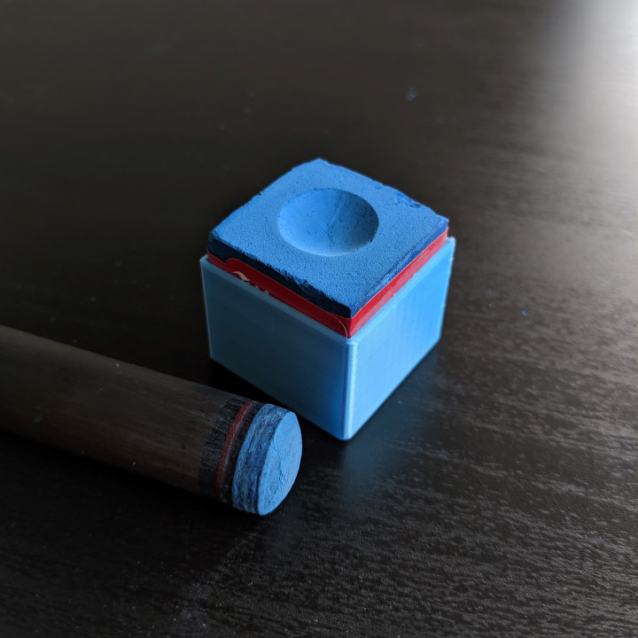 3D Printable Pool Cue Chalk Holder (Masters/Blue Diamond) by Mark