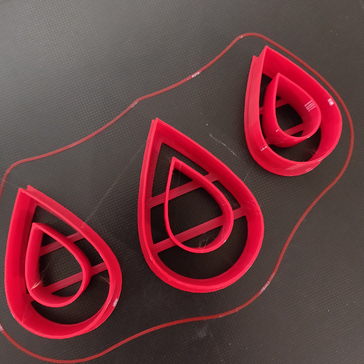 3D Printable Double Teardrop polymer clay cutters by Randall Harshman