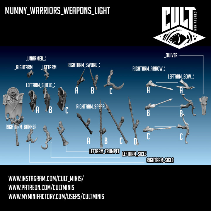 Fichiers 3D de Cultmini pour des Gdt 720X720-mummy-warriors-lightweapons-assembly