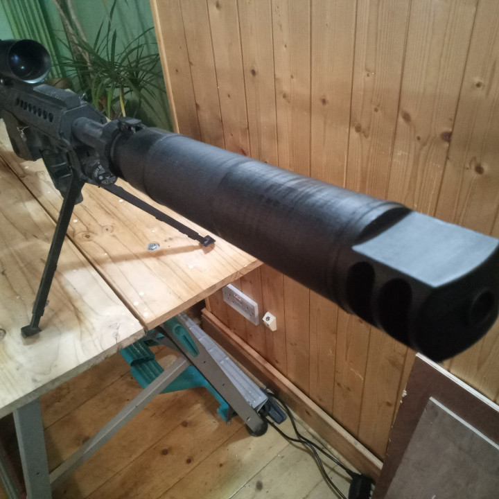 3D Printable airsoft m82a1 barrett silencer by padraic o #39 ceallaigh