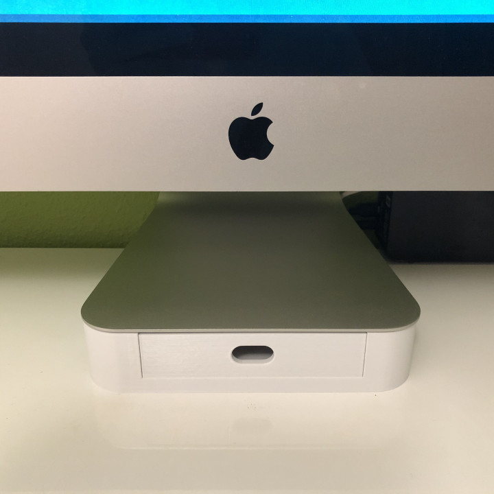 iMac stand with drawer