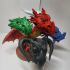 Polychromatic Dragon Dice Holder/ Chibi Head print image