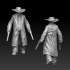 Wild west cowboy gunslinger walk with dual guns image