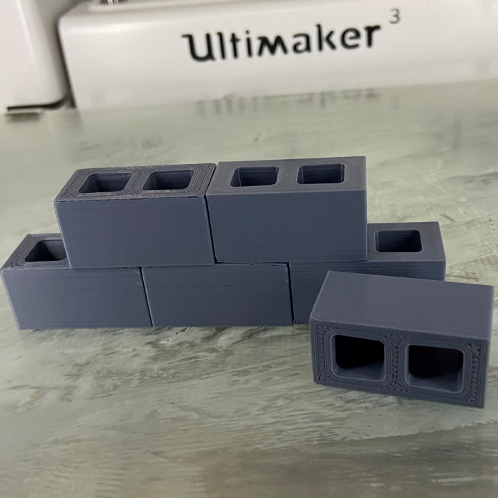 3D Print of Cinder Block Scale Miniature 12:1! by MTNDEW