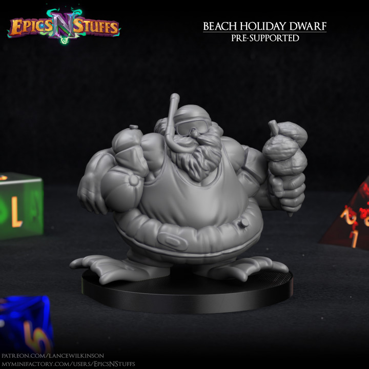 $2.99Beach Holiday Dwarf Miniature - pre-supported