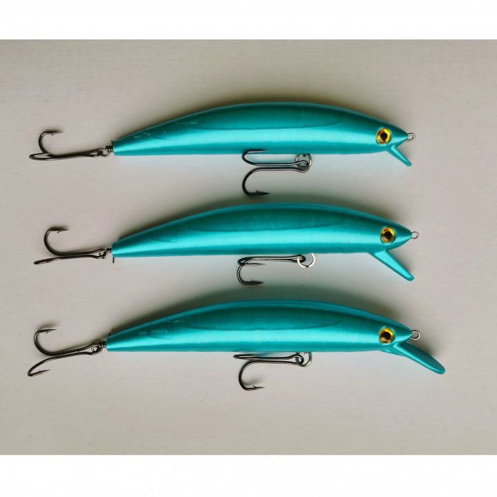 3D Printable Wobbler 2 Fishing Lure 100mm (3 different lips) by